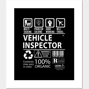 Vehicle Inspector T Shirt - MultiTasking Certified Job Gift Item Tee Posters and Art